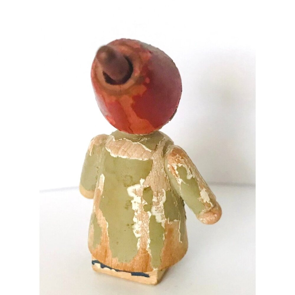 ERZGEBIRGE Miniature Figurine Naughty Boy Sticks Out Tongue Germany Wood Carved - Picture 5 of 6